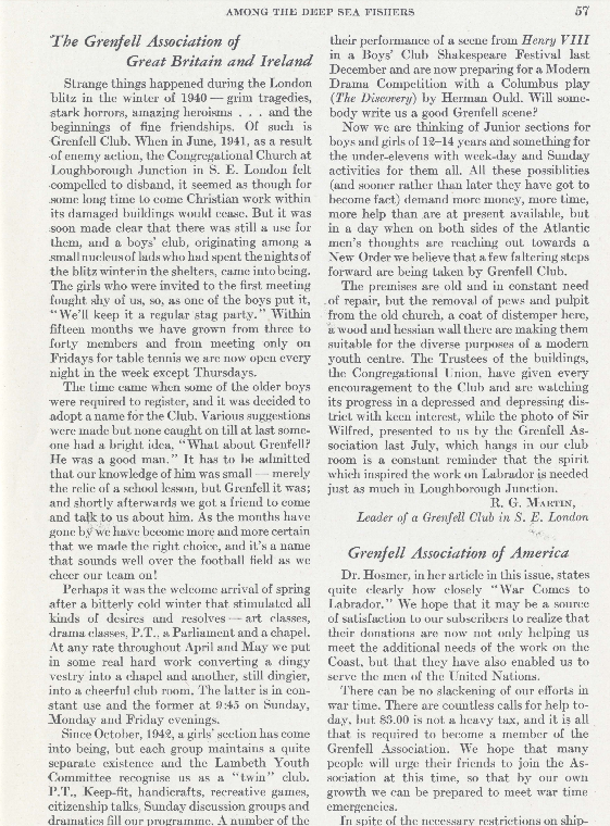The Grenfell Association of GB &amp; Ireland July 1943