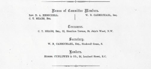 Committee for administering the Loughborough Park Building Fund at February 1st ,1860