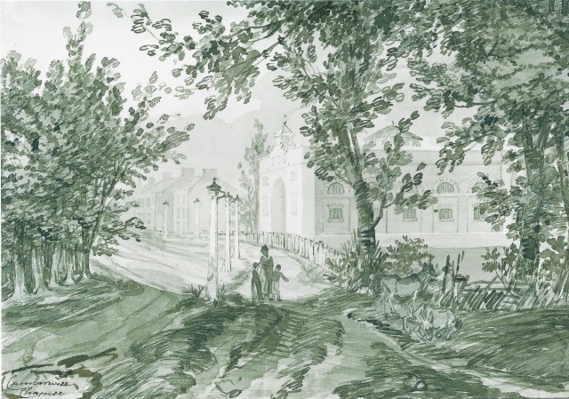 Camberwell Chapel x c1796 WJ Zincke from Manning and Bray of 1814