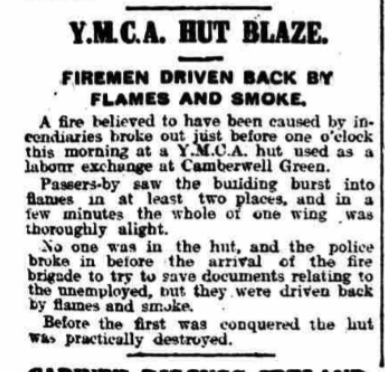 YMCA Hut fire The Globe Jan 15 1921