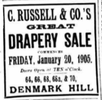 C Russell and & Co from South London Press Jan 14 1905