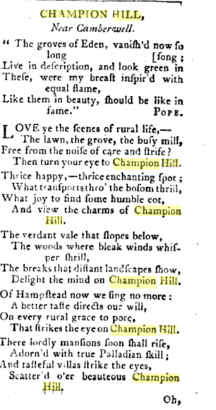 Champion Hill Near Camberwell 1