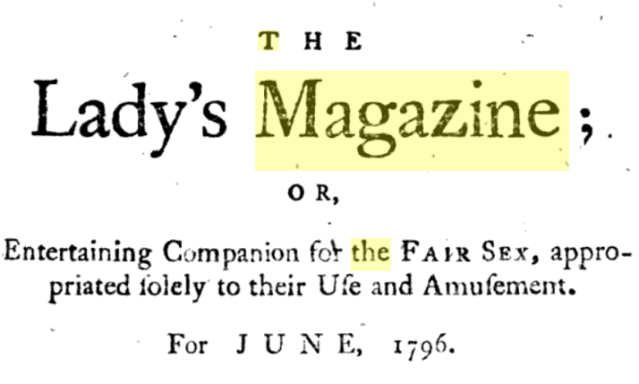 The Lady's Magazine, June 1796