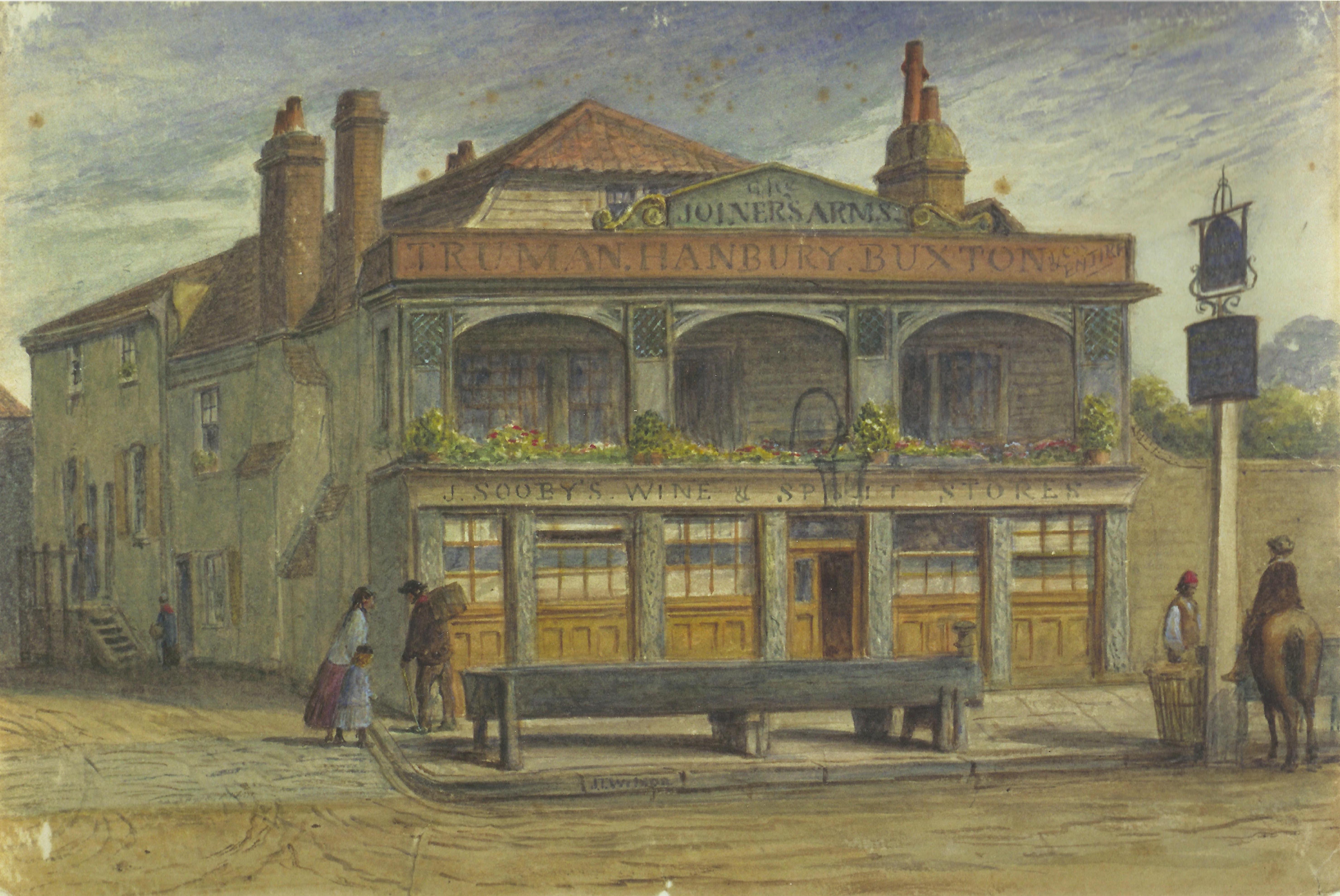 Two paintings of the Joiner’s Arms, Denmark Hill Loughborough Junction