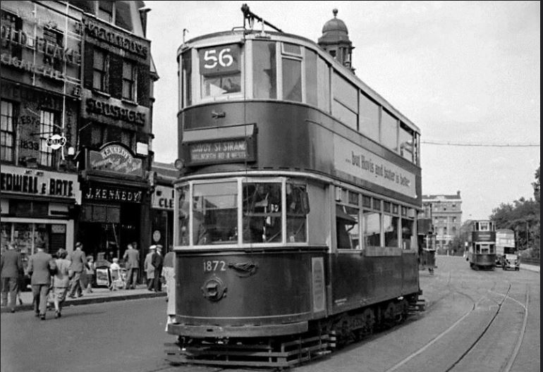 Denmark Hill Tram Route 56 ceased Oct 1951, Bedwell &amp; Bate, Kennedys Sausages
